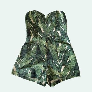 H&M Palm Leaf Romper Tropical Vacation Conscious Collection Size 6